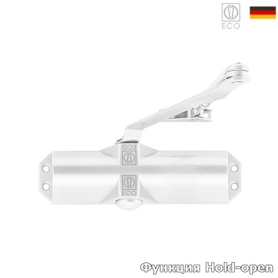 Доводчик дверей ECO Schulte TS-10-D з фіксацією білий Доводчик дверей ECO Schulte TS-10-D з фіксацією білий