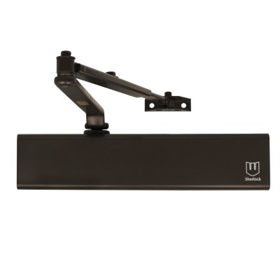 Дотягувач дверей Sherlock F8300 до 150 кг RAL8019 коричневий Дотягувач дверей Sherlock F8300 до 150 кг RAL8019 коричневий