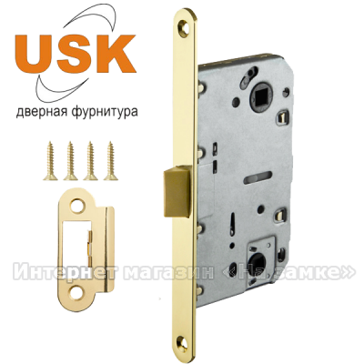 Защелка врезная USK 410B PVC PB Защелка врезная USK 410B PVC PB
