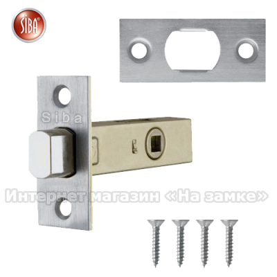 Задвижка врезная Siba 102-45 SN матовый никель Задвижка врезная Siba 102-45 SN матовый никель