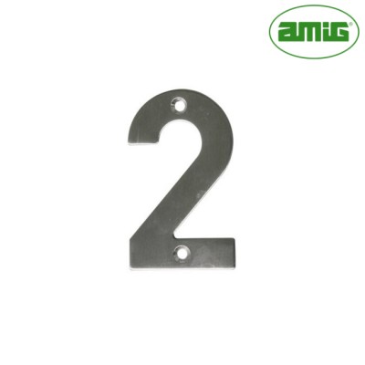 Amig Цифра на двері "2" нержавіюча сталь 