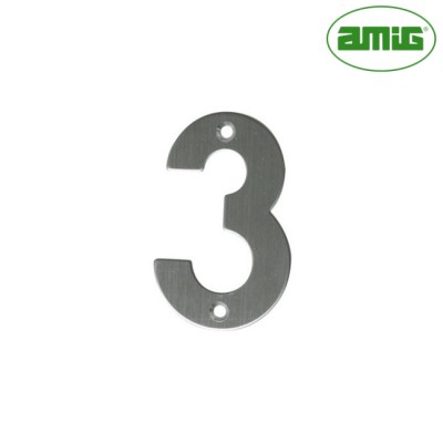Amig Цифра на двері "3" нержавіюча сталь 