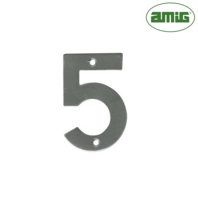 Amig Цифра на двері "5" нержавіюча сталь 