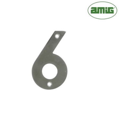 Amig Цифра на двері "6" нержавіюча сталь 