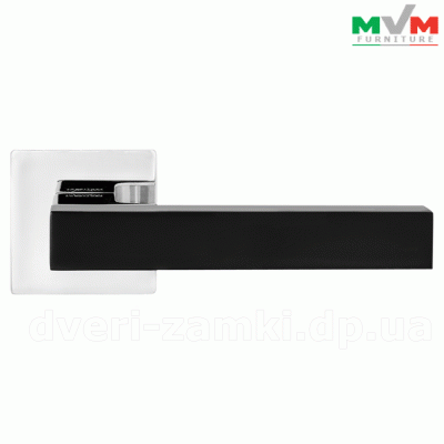 Дверные ручки MVM Z-1410 CP/Black хром с черной вставкой Дверные ручки MVM Z-1410 CP/Black хром с черной вставкой