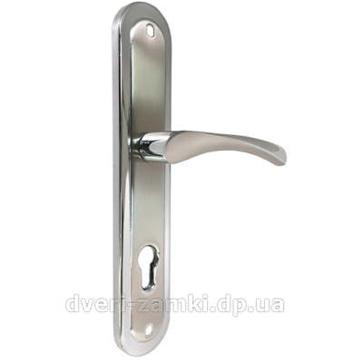 Дверные ручки на планке Imperial Bravo 85-0423 SN/CP матовый никель Дверные ручки на планке Imperial Bravo 85-0423 SN/CP матовый никель