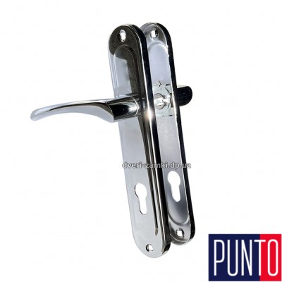 Дверні ручки на планці Punto 90 Crona 18-85 CP хром Дверні ручки на планці Punto 90 Crona 18-85 CP хром