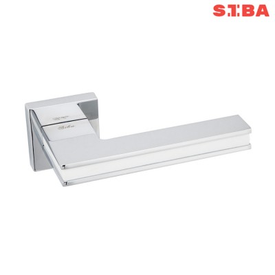 Ручки SIBA Prizma E06 0 07 10 хром з білою вставкою Ручки SIBA Prizma E06 0 07 10 хром з білою вставкою