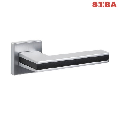 Ручки SIBA Prizma E06 0 55 66 матовий хром із чорною вставкою Ручки SIBA Prizma E06 0 55 66 матовий хром із чорною вставкою