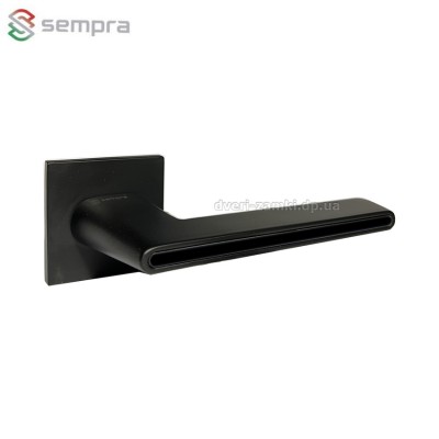 Дверні ручки Sempra H-30118-A-BLM/B чорний матовий з глянсовою вставкою Дверні ручки Sempra H-30118-A-BLM/B чорний матовий з глянсовою вставкою