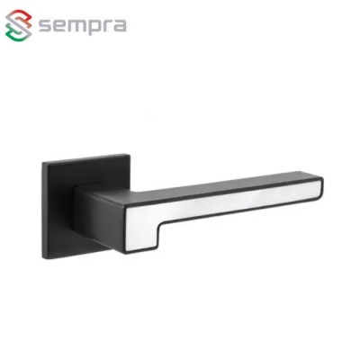 Дверні ручки Sempra H-30120-A-BLM/W чорний матовий з білою вставкою Дверні ручки Sempra H-30120-A-BLM/W чорний матовий з білою вставкою