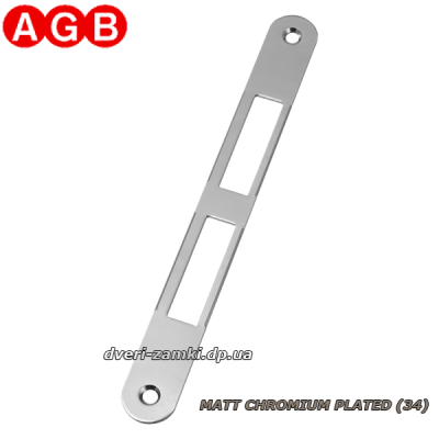 Ответная планка AGB B010000134 Yale Centro Матовый хром без отб. код 3329 Ответная планка AGB B010000134 Yale Centro Матовый хром без отб. код 3329