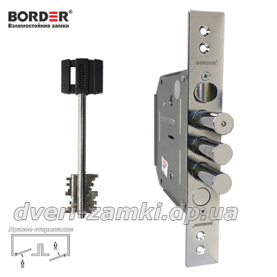 Замок Border ЗВ9-6 ПКЗ (правий) 77411 Замок Border ЗВ9-6 ПКЗ (правий) 77411