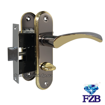 Комплект ручек на планке FZB 15-84 BN/GP черный с золотом Комплект ручек на планке FZB 15-84 BN/GP черный с золотом