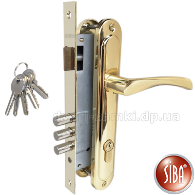 Замок Siba 10152/3MR 45 мм с золотыми ручками Замок Siba 10152/3MR 45 мм с золотыми ручками