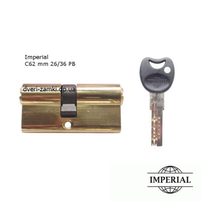 Циліндровий механізм Imperial C 62 мм 26/36 ключ/ключ Циліндровий механізм Imperial C 62 мм 26/36 ключ/ключ