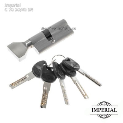 Циліндровий механізм Imperial CK 70 мм 30/40 SN ключ/вертушка Циліндровий механізм Imperial CK 70 мм 30/40 SN ключ/вертушка