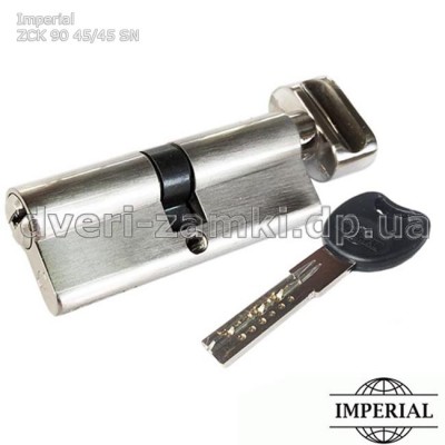 Цилиндровый механизм Imperial ZCK 90 45/45 SN матовый никель Цилиндровый механизм Imperial ZCK 90 45/45 SN матовый никель