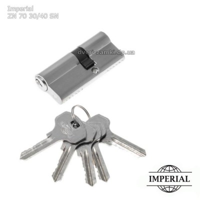 Циліндровий механізм Imperial ZN 70 мм (30/40) SN нікель ключ/ключ