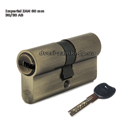 Циліндр Imperial ZC 60 мм 30/30 ключ-ключ бронза Циліндр Imperial ZC 60 мм 30/30 ключ-ключ бронза