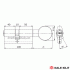 Циліндр Kale 164 SM/100 (40x10x50) нікель Циліндр Kale 164 SM/100 (40x10x50) нікель