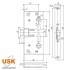 Замок USK 1739 Black для протипожежних дверей 