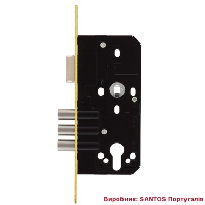 Замок врізний SANTOS 1-WAY DIN 990 PB UNIV BS50мм 90мм SP