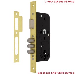 Замок врізний SANTOS 1-WAY DIN 985 PB UNIV BS50мм 85мм SP