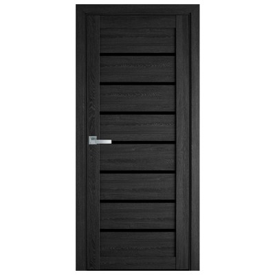 Леона BLK дуб серый черное стекло