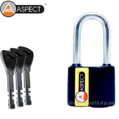 Навесной замок Aspect ЗН-А-55-Д длинная дужка 3 ключа Навесной замок Aspect ЗН-А-55-Д длинная дужка 3 ключа