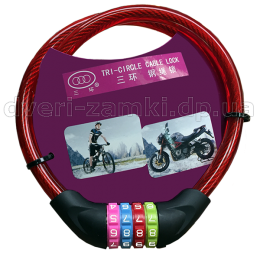 Замок велосипедный кодовый TRI-CIRCLE JM-A D12 Замок велосипедный кодовый TRI-CIRCLE JM-A D12