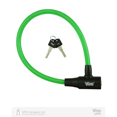 Замок VIRO MOTO ELBA GREEN із тросом 45 см 2KEY Замок VIRO MOTO ELBA GREEN із тросом 45 см 2KEY