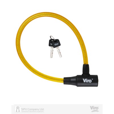 Замок VIRO MOTO ELBA YELLOW із тросом 45 см 2KEY