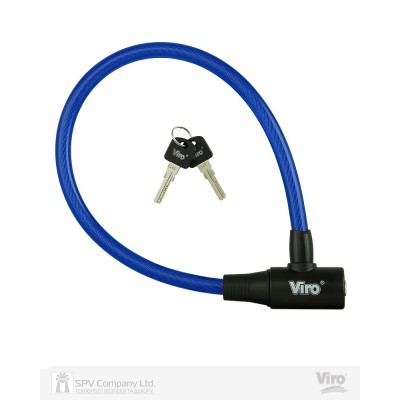Замок VIRO MOTO ELBA BLUE із тросом 45 см 2KEY Замок VIRO MOTO ELBA BLUE із тросом 45 см 2KEY