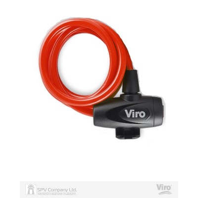 Замок VIRO MOTO HAWAII RED з тросом 180 см 2KEY